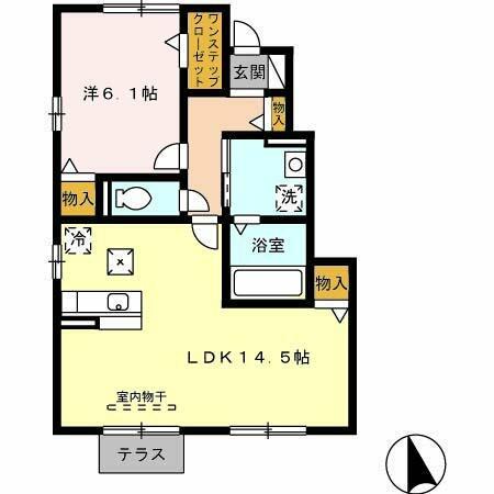 セジュール三松Ｂ 106｜岐阜県岐阜市茜部本郷２丁目(賃貸アパート1LDK・1階・50.85㎡)の写真 その2