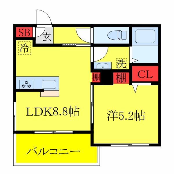 Ｉｎｎｅｒｈａｌｂ 201｜東京都板橋区成増１丁目(賃貸アパート1LDK・2階・35.31㎡)の写真 その1