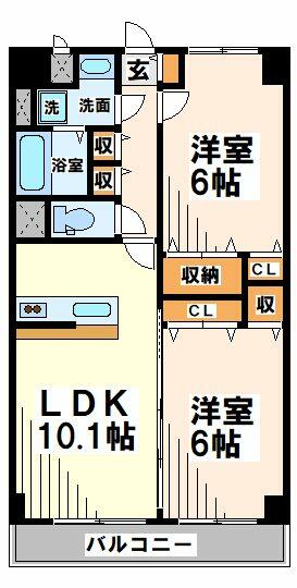 東京都府中市本宿町２丁目(賃貸マンション2LDK・3階・52.11㎡)の写真 その2