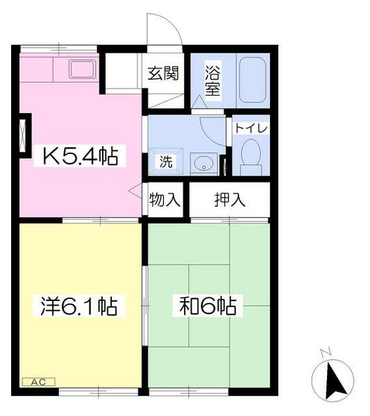 エスポワール 102｜神奈川県相模原市緑区三井(賃貸アパート2K・1階・39.43㎡)の写真 その2