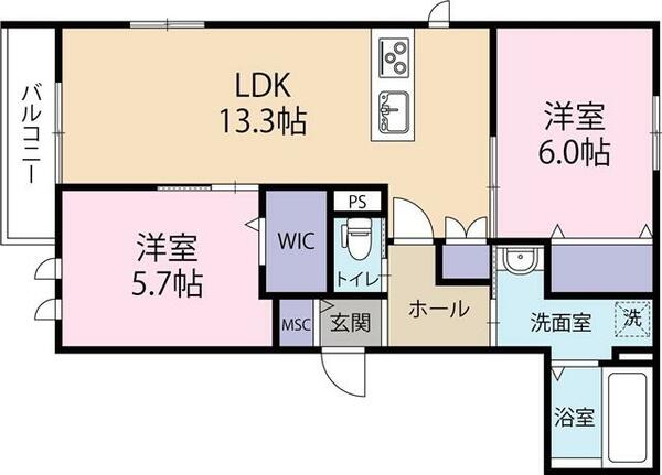 Ｓｅｌａｓ　ｖｉｌｌａ 101｜埼玉県さいたま市中央区本町東３丁目(賃貸マンション2LDK・1階・62.86㎡)の写真 その2