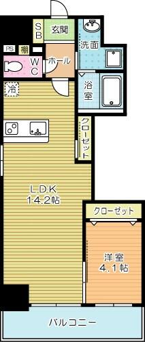 ＥＲＵＺＡ　ＧＬＡＮＺ中津口（エルザグランツ中津口） 1001｜福岡県北九州市小倉北区中津口１丁目(賃貸マンション1LDK・10階・43.42㎡)の写真 その2