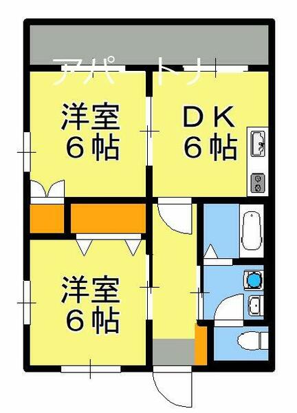 鹿児島県鹿児島市武２丁目(賃貸マンション2DK・4階・42.39㎡)の写真 その2