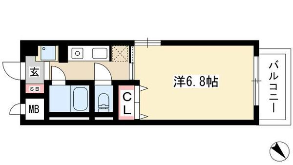 エスポア庄内緑地 403｜愛知県名古屋市西区市場木町(賃貸マンション1K・4階・22.05㎡)の写真 その2