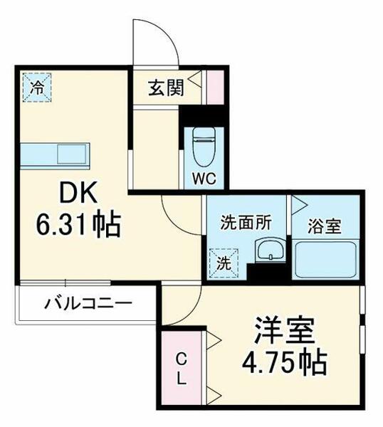 スカイブルー幸手｜埼玉県幸手市中２丁目(賃貸アパート1DK・2階・28.35㎡)の写真 その2