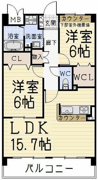 ラジュニール（ｒａｊｅｕｎｉｒ） 00402｜愛知県名古屋市北区若鶴町(賃貸マンション2LDK・4階・62.38㎡)の写真 その2