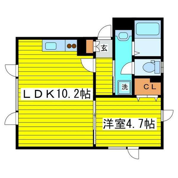 北海道札幌市東区北十六条東１２丁目(賃貸アパート1LDK・2階・34.21㎡)の写真 その2