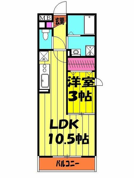 埼玉県春日部市一ノ割１丁目(賃貸アパート1LDK・1階・33.61㎡)の写真 その2