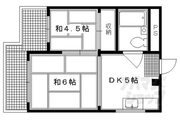 京都府京都市左京区一乗寺東杉ノ宮町(賃貸マンション2DK・3階・31.50㎡)の写真 その2