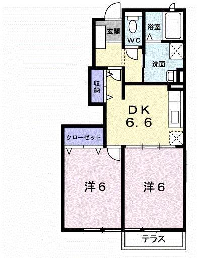 エスタシオン A102｜香川県善通寺市上吉田町７丁目(賃貸アパート2DK・1階・44.67㎡)の写真 その2