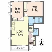 ミオ　ポラーレ　Ｂ 101 ｜ 岩手県盛岡市永井（賃貸アパート2LDK・1階・52.40㎡） その2