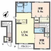 アドラブール・ビエス 201 ｜ 福島県福島市飯坂町平野字道添（賃貸アパート2LDK・2階・58.20㎡） その2