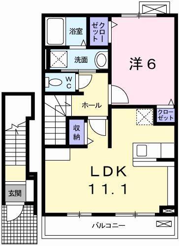 エスペランサＩ 203｜兵庫県神崎郡福崎町福田(賃貸アパート1LDK・2階・46.09㎡)の写真 その2