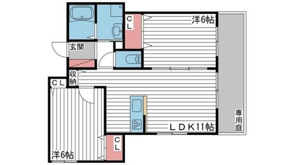 兵庫県姫路市広畑区高浜町３丁目(賃貸マンション1LDK・1階・46.25㎡)の写真 その2