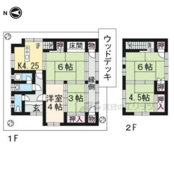 京都府京都市山科区西野八幡田町(賃貸一戸建5K・--・83.83㎡)の写真 その2