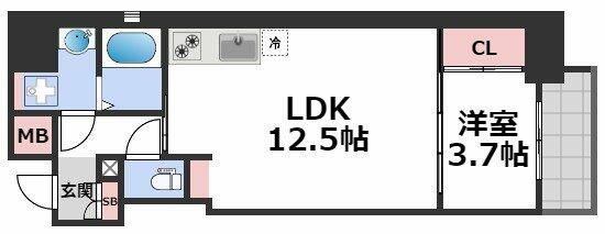 ファーストフィオーレ本町イーストⅡ｜大阪府大阪市中央区和泉町２丁目(賃貸マンション1LDK・4階・39.39㎡)の写真 その2