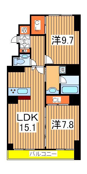 Ｔ’ｓ　ｇａｒｄｅｎ北柏　１号棟｜千葉県柏市根戸(賃貸マンション2LDK・6階・88.24㎡)の写真 その2