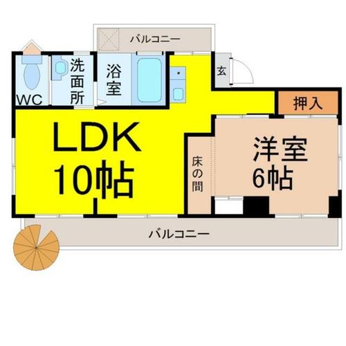 愛知県名古屋市昭和区神村町２丁目（マンション）の賃貸物件の間取り