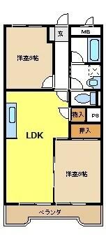 愛知県名古屋市天白区植田３丁目(賃貸マンション2LDK・2階・55.60㎡)の写真 その2