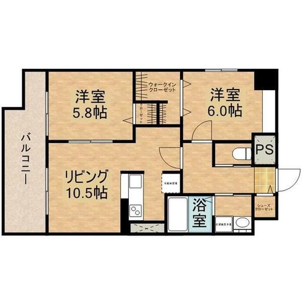 エヴァーグリーン思案橋 902｜長崎県長崎市丸山町(賃貸マンション2LDK・9階・54.00㎡)の写真 その2