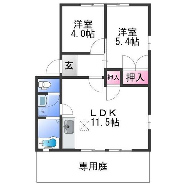 和歌山県海南市船尾(賃貸アパート2LDK・1階・46.80㎡)の写真 その2