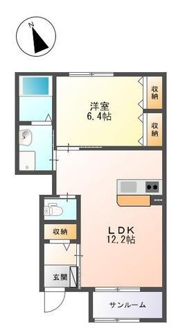 カモミール 105｜新潟県燕市小高(賃貸アパート1LDK・1階・48.73㎡)の写真 その2
