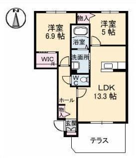 グランマスト久保田｜愛媛県新居浜市久保田町３丁目(賃貸アパート2LDK・1階・59.85㎡)の写真 その2