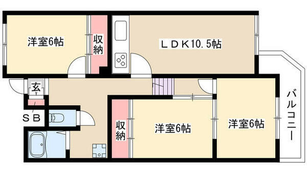 シャトーロイヤル南山 106｜愛知県名古屋市瑞穂区春山町(賃貸マンション3LDK・1階・70.10㎡)の写真 その2