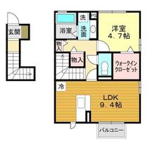 山口県下関市山の田南町（賃貸アパート1LDK・2階・44.88㎡） その2