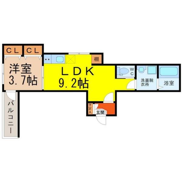 愛知県名古屋市東区豊前町２丁目(賃貸アパート1LDK・3階・32.80㎡)の写真 その2