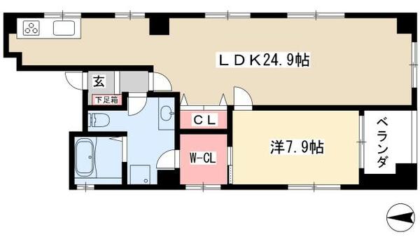 サンシャイン錦 902｜愛知県名古屋市中区錦３丁目(賃貸マンション1LDK・9階・74.55㎡)の写真 その2