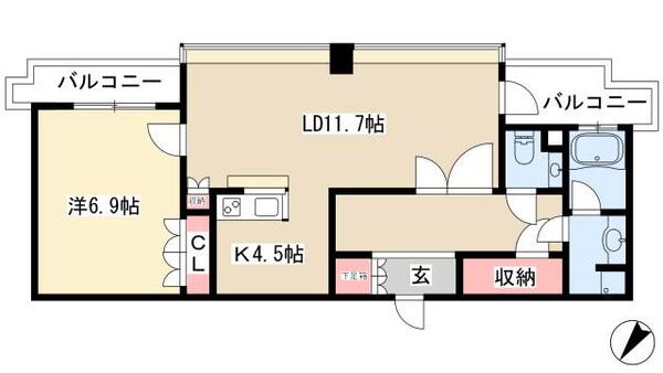 千種タワーヒルズ 1702｜愛知県名古屋市千種区千種２丁目(賃貸マンション1LDK・17階・57.01㎡)の写真 その2