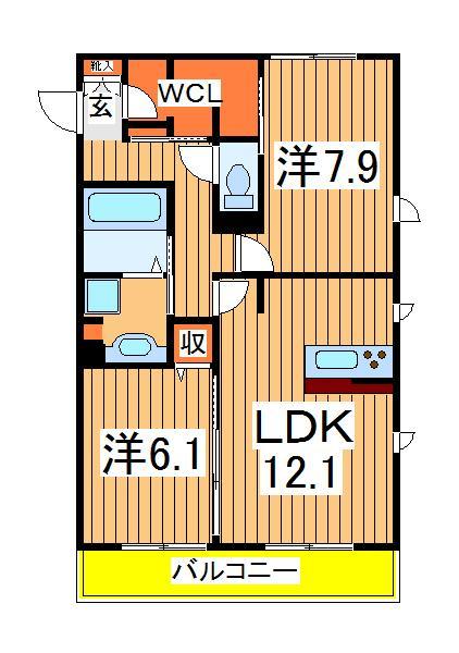 ハピネス　ストーム｜千葉県柏市西町(賃貸アパート2LDK・1階・64.50㎡)の写真 その2