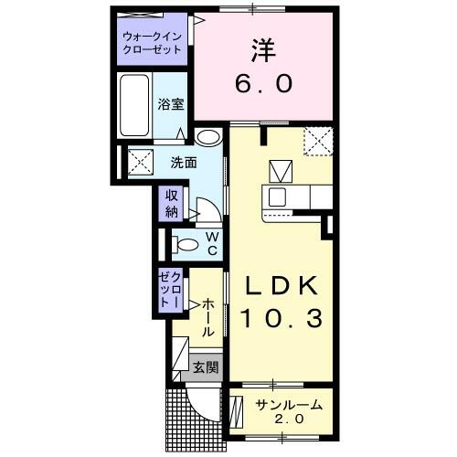 オッティモ・フトゥーロＩＩ 103｜栃木県小山市大字羽川(賃貸アパート1LDK・1階・47.66㎡)の写真 その2