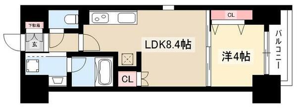 ヒヴィ・カーサ名駅西 401｜愛知県名古屋市中村区太閤通５丁目(賃貸マンション1LDK・4階・33.48㎡)の写真 その2