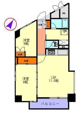 並木ガーデンヒルズ 306｜福島県郡山市並木２丁目(賃貸マンション2LDK・3階・62.34㎡)の写真 その2