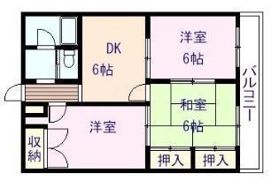 アーバンハイツ　なわち 101｜広島県福山市新涯町３丁目(賃貸マンション3DK・1階・56.85㎡)の写真 その2