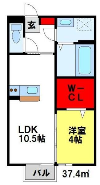 メゾンドフルール D210｜佐賀県鳥栖市藤木町(賃貸アパート1LDK・2階・37.40㎡)の写真 その2