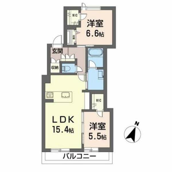 シャーメゾンステージ山吹 A0301｜福岡県北九州市小倉北区長浜町(賃貸マンション2LDK・3階・66.81㎡)の写真 その2