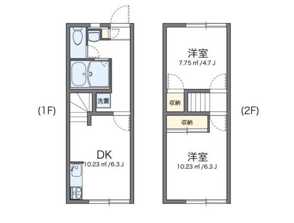 大阪府八尾市恩智南町３丁目(賃貸アパート2DK・1階・40.95㎡)の写真 その2