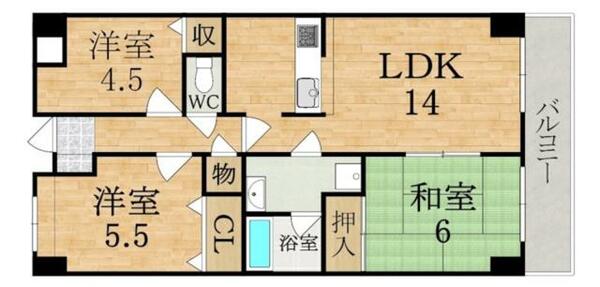 奈良県橿原市木原町(賃貸マンション3LDK・7階・66.00㎡)の写真 その2