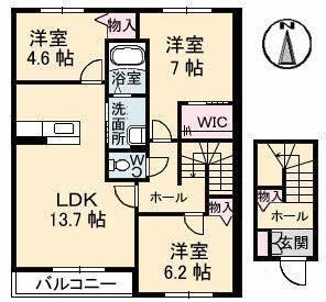 グランマスト久保田｜愛媛県新居浜市久保田町３丁目(賃貸アパート3LDK・2階・79.96㎡)の写真 その2