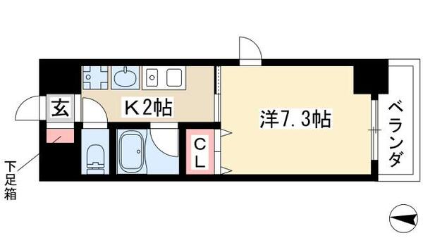 リヴェール白壁 9A｜愛知県名古屋市東区白壁３丁目(賃貸マンション1K・9階・24.96㎡)の写真 その2