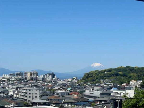 晴れた日にベランダから見えた富士山