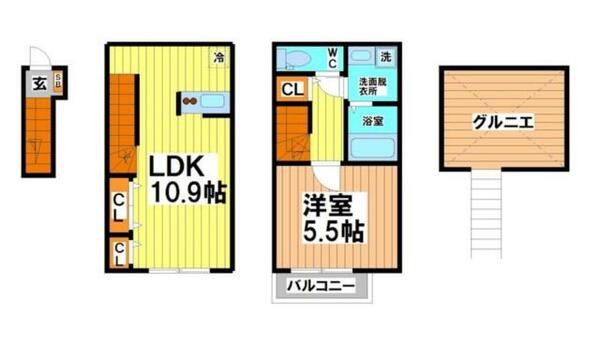 東京都中野区本町４丁目(賃貸アパート1LDK・2階・45.61㎡)の写真 その2