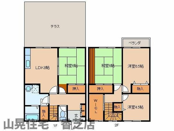 奈良県香芝市真美ヶ丘３丁目(賃貸テラスハウス4LDK・--・85.50㎡)の写真 その2