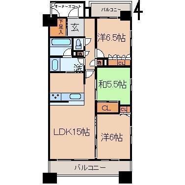 レジーア並木 405｜福島県郡山市並木３丁目(賃貸マンション3LDK・4階・75.52㎡)の写真 その2