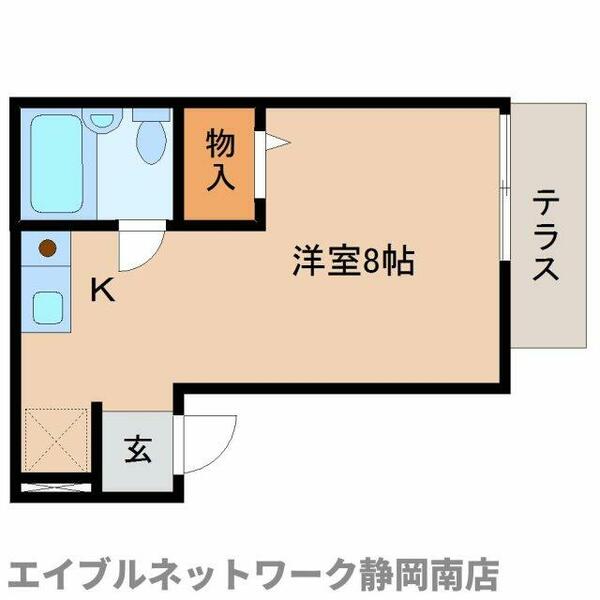 静岡県静岡市駿河区小鹿２丁目(賃貸アパート1R・1階・19.97㎡)の写真 その2