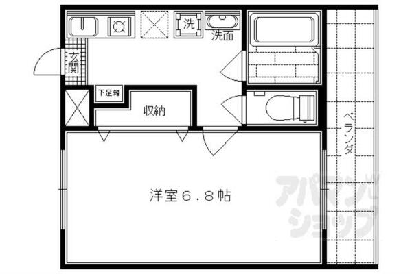 京都府京都市右京区嵯峨天龍寺角倉町(賃貸マンション1K・2階・23.40㎡)の写真 その2