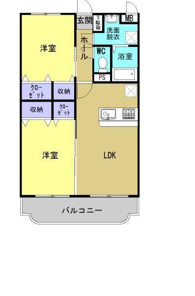 エクレールⅢ 103｜大分県大分市大字森町(賃貸マンション2LDK・1階・55.20㎡)の写真 その2